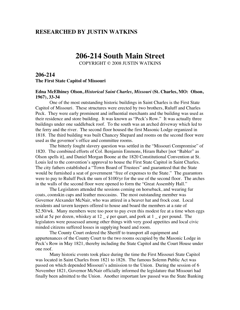 206-214 South Main Street COPYRIGHT © 2008 JUSTIN WATKINS