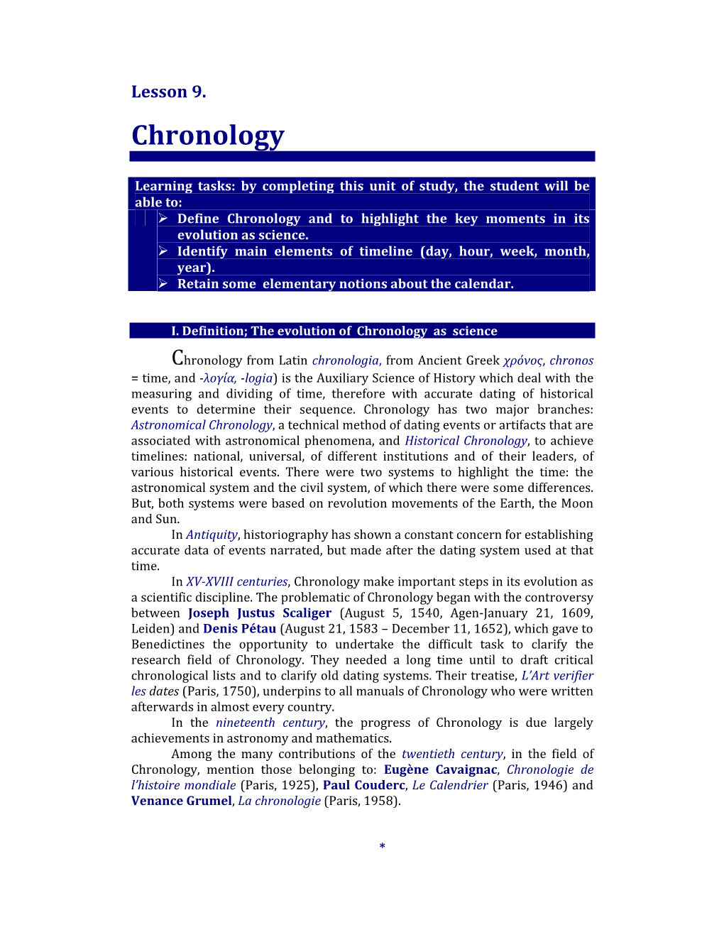 Lesson 9. Chronology, Daniel Flaut.Pdf