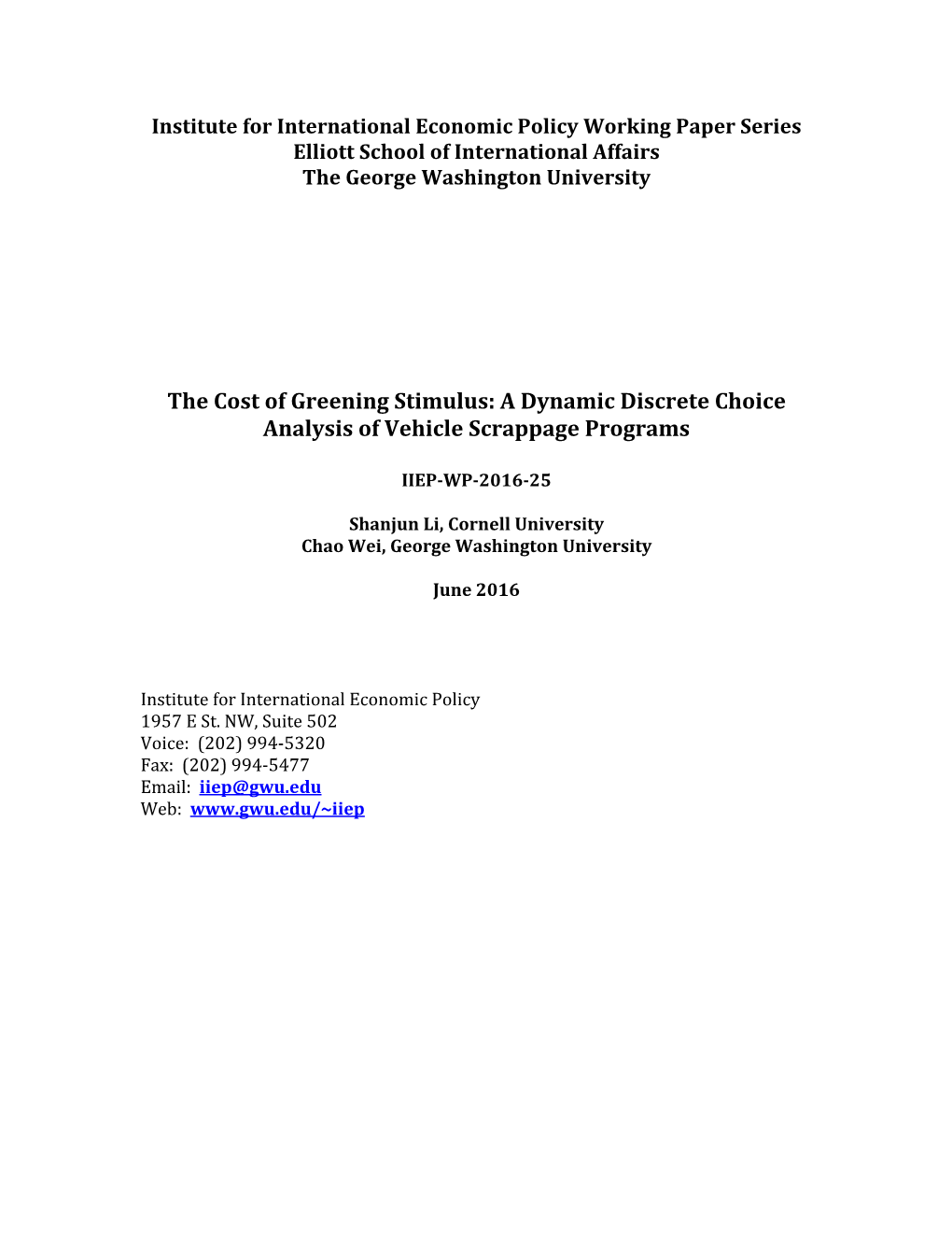 A Dynamic Discrete Choice Analysis of Vehicle Scrappage Programs