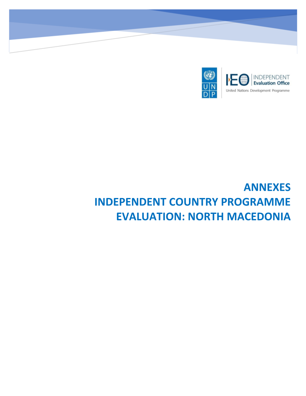 Annexes Independent Country Programme Evaluation: North Macedonia