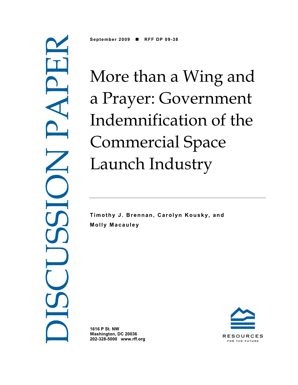 Government Indemnification of the Commercial Space Launch Industry