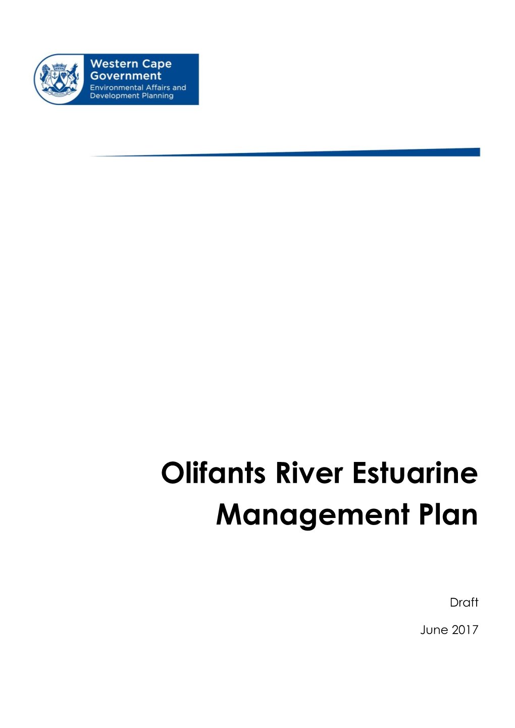 Olifants River Estuarine Management Plan