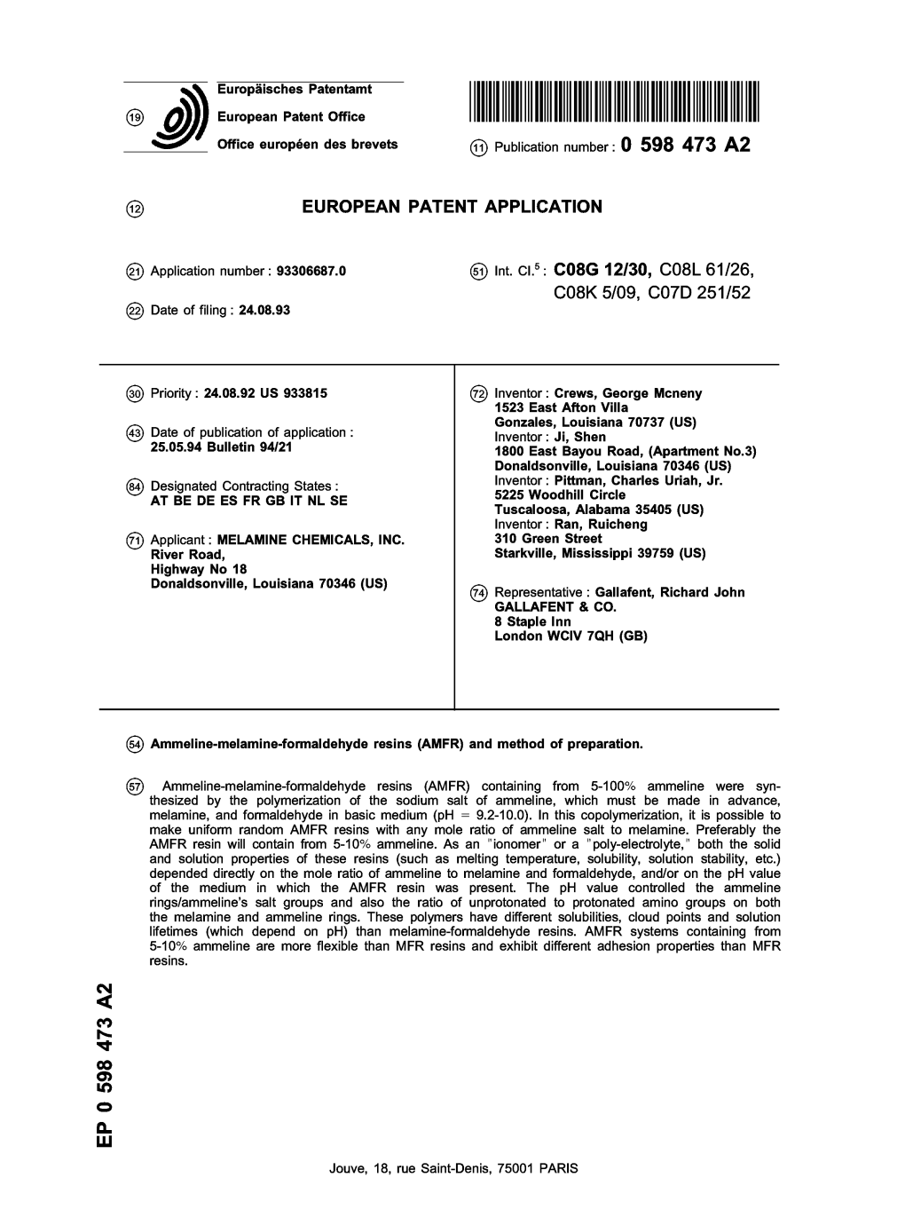 Ammeline-Melamine-Formaldehyde Resins \AMFR\ and Method Of