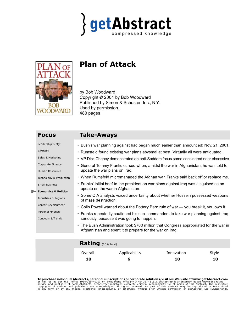 Plan of Attack