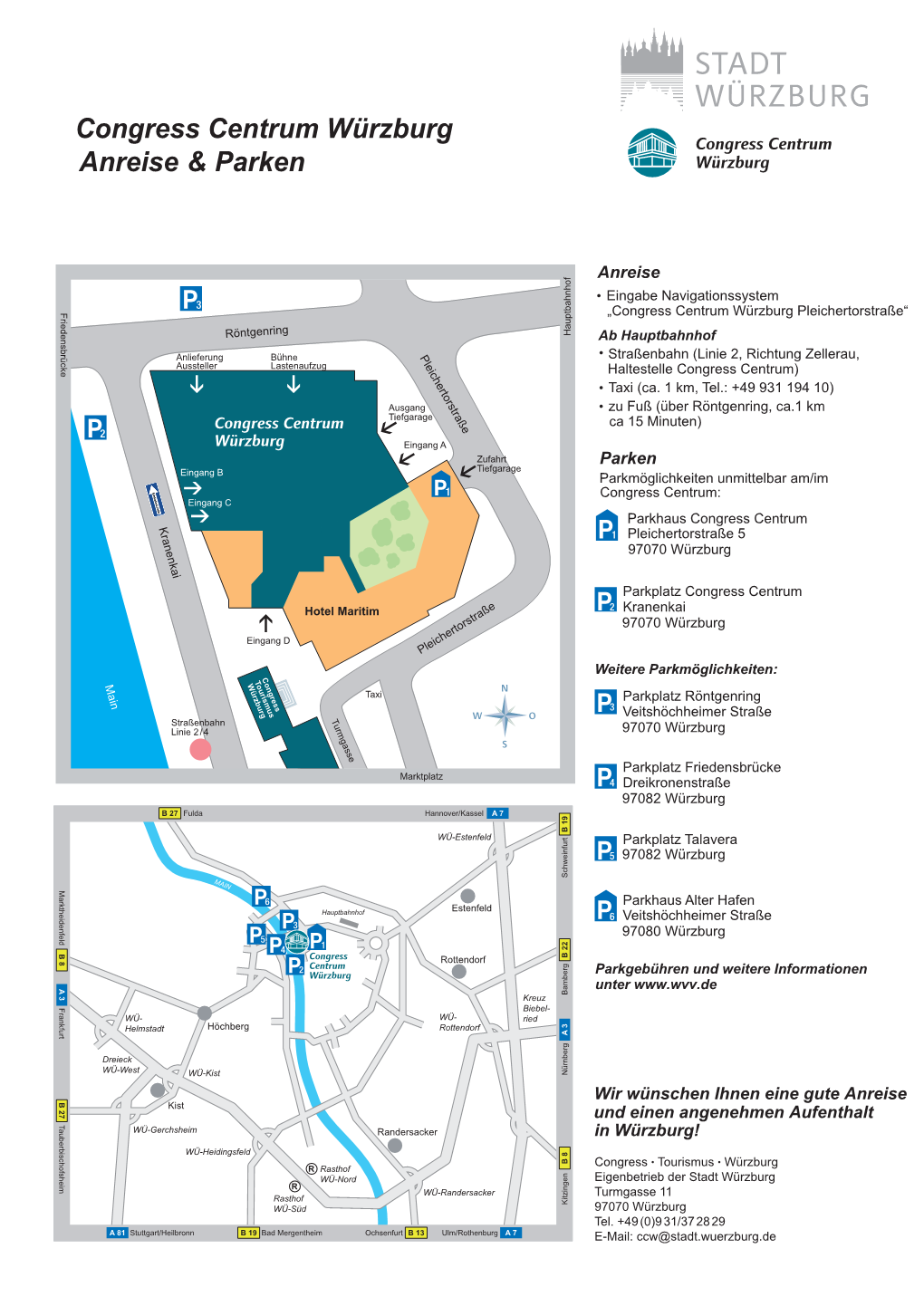 Congress Centrum Würzburg Anreise & Parken