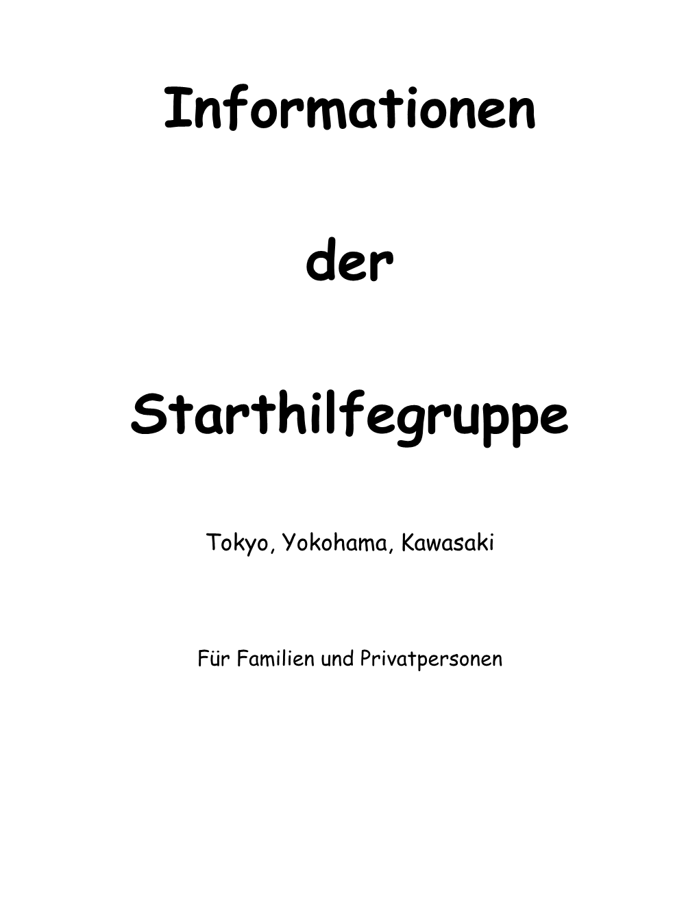 Informationen Der Starthilfegruppe