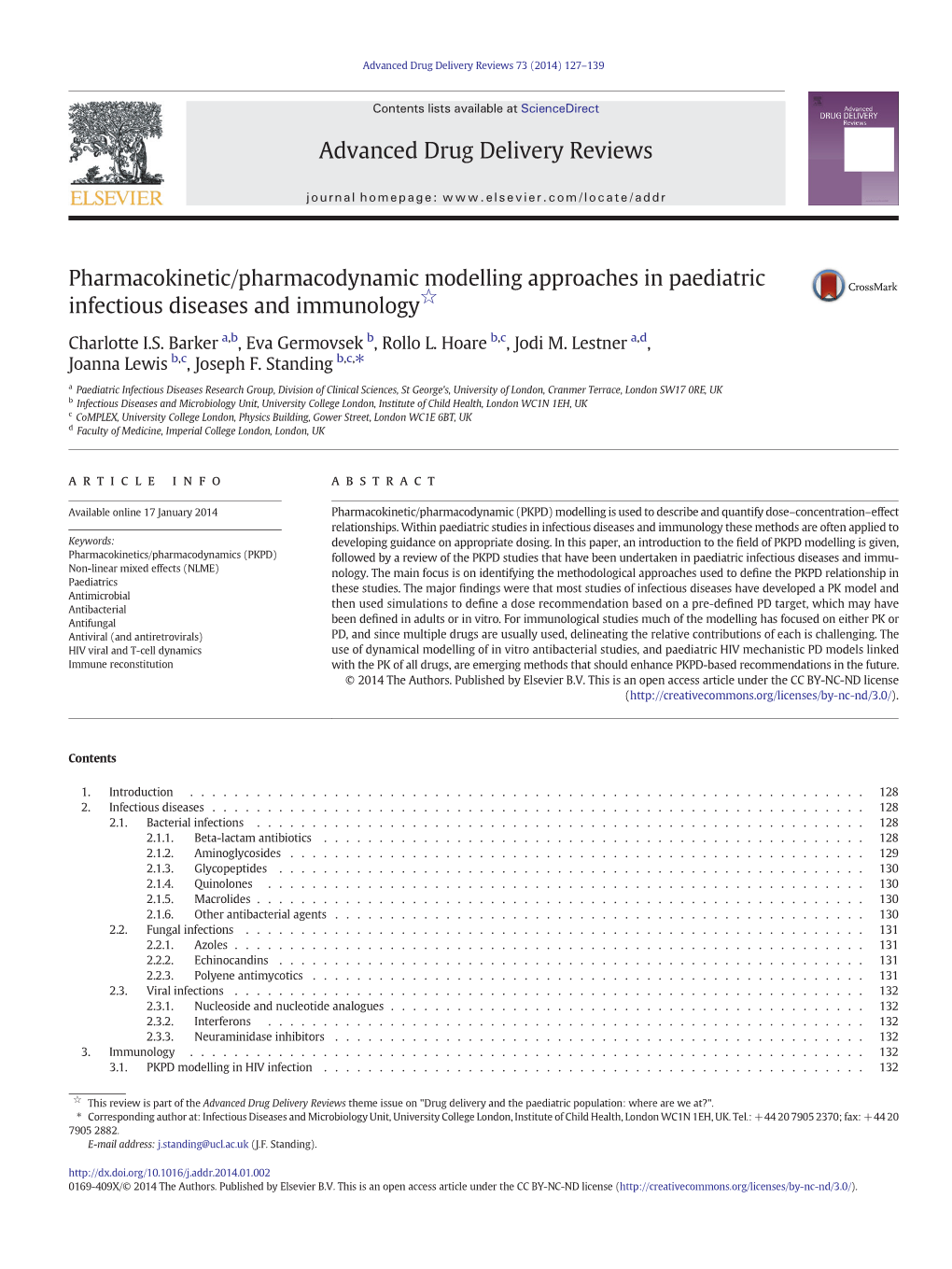 Pharmacokinetic/Pharmacodynamic Modelling Approaches in Paediatric Infectious Diseases and Immunology☆