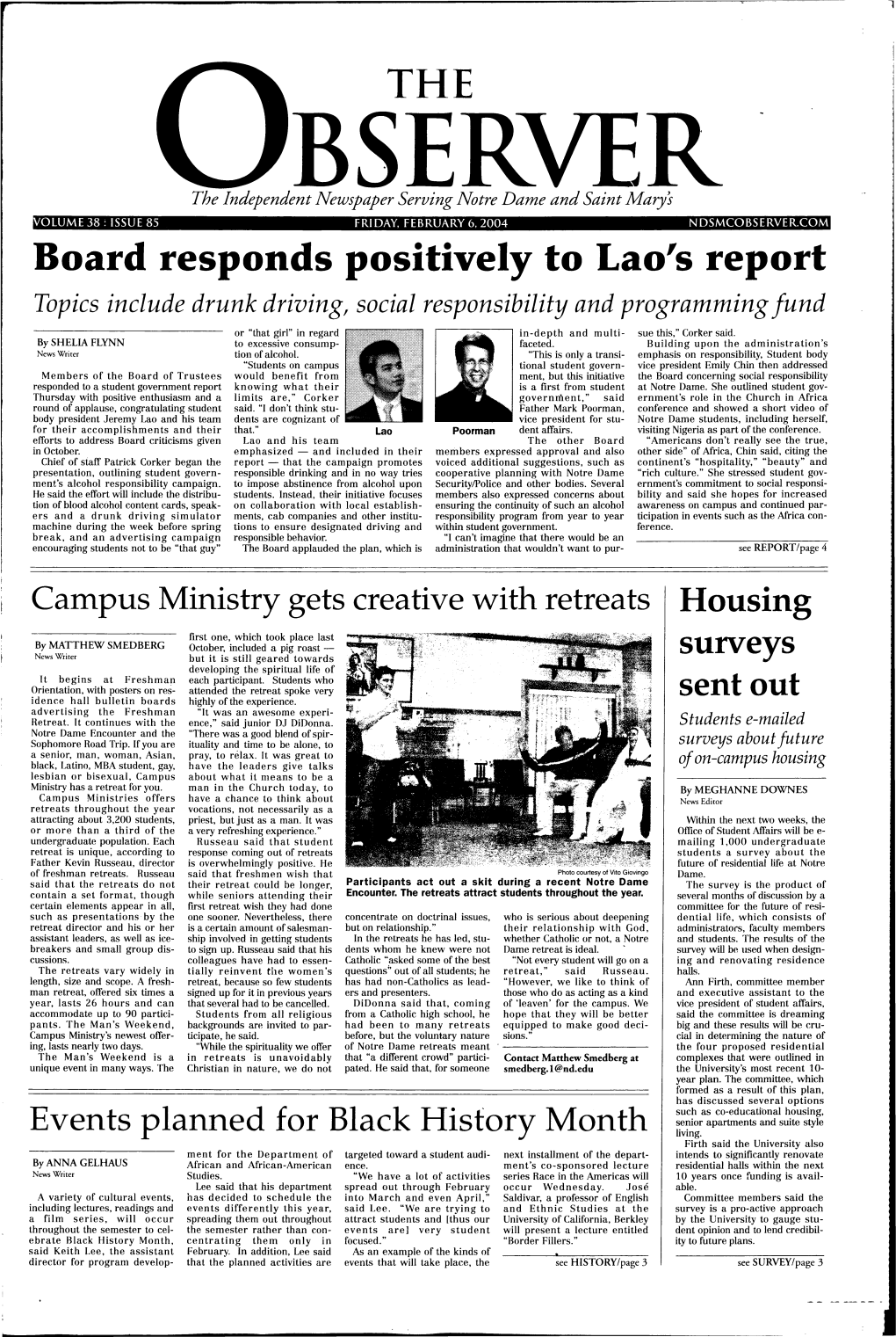 Board Responds Positively to Lao's Report