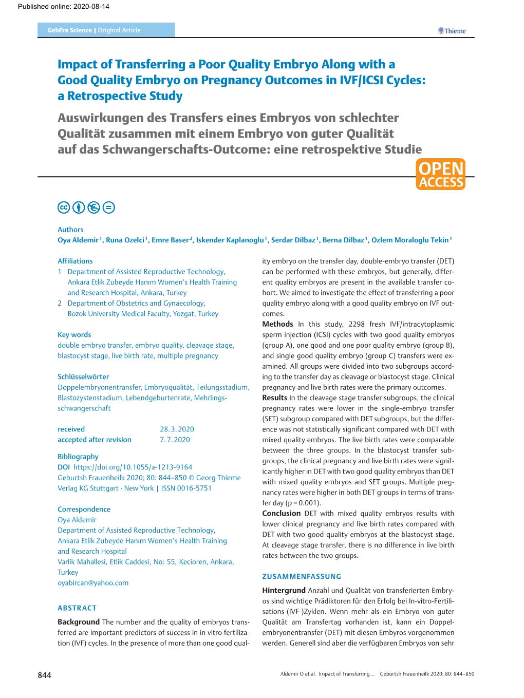 Impact of Transferring a Poor Quality Embryo Along with a Good Quality