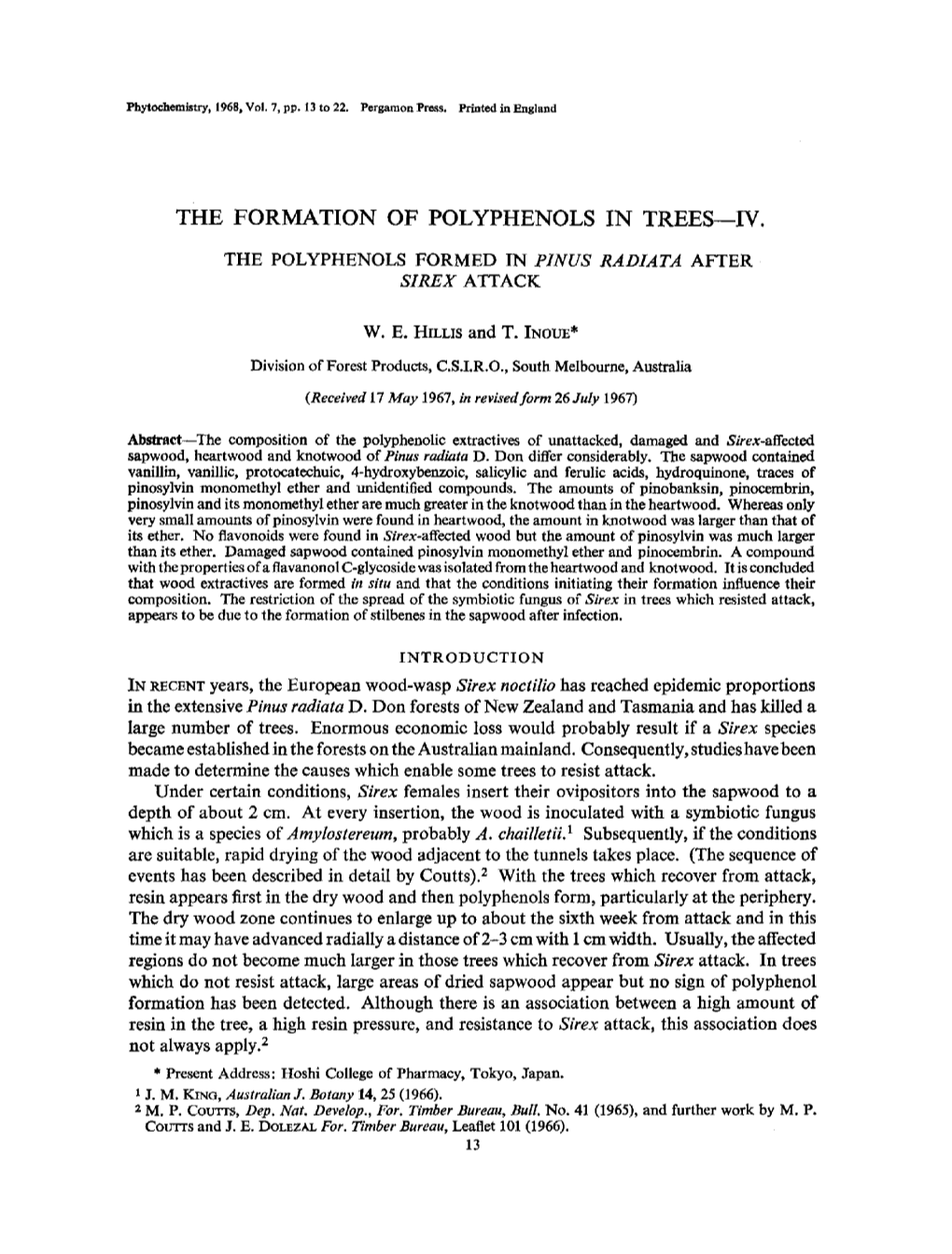 The Formation of Polyphenols in Trees--Iv