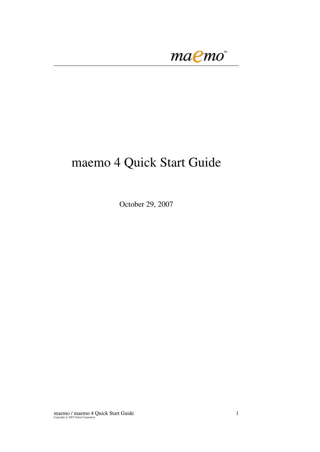 Maemo 4 Quick Start Guide