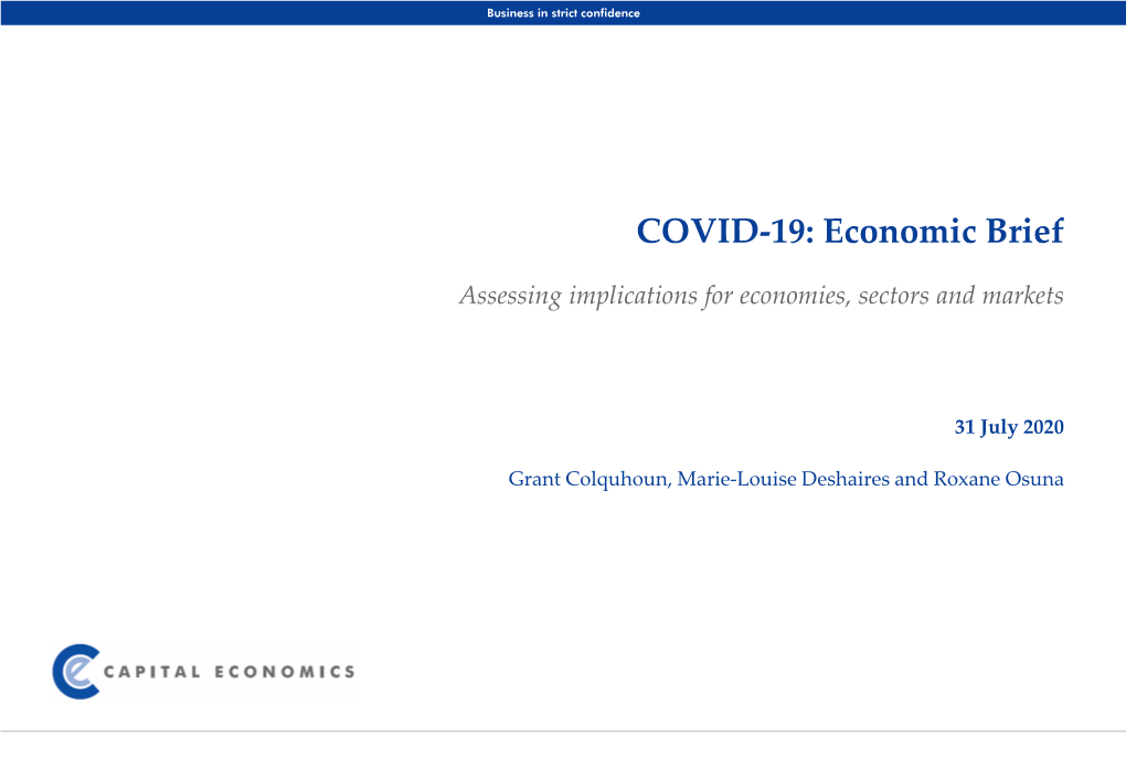 COVID-19: Economic-Brief 31 July