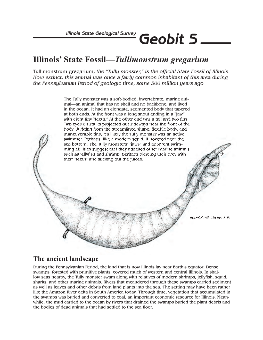 Geobit 5: Illinois' State Fossil Tullimonstrum Gregarium