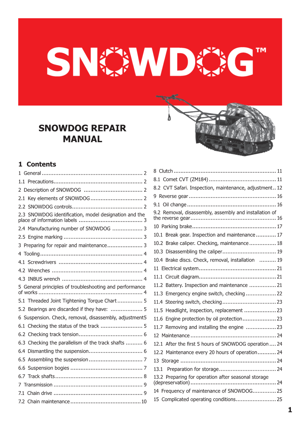 Snowdog Repair Manual