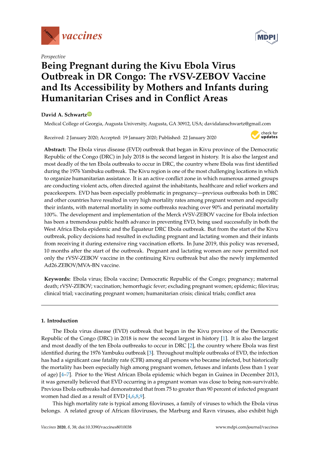 Being Pregnant During the Kivu Ebola Virus Outbreak