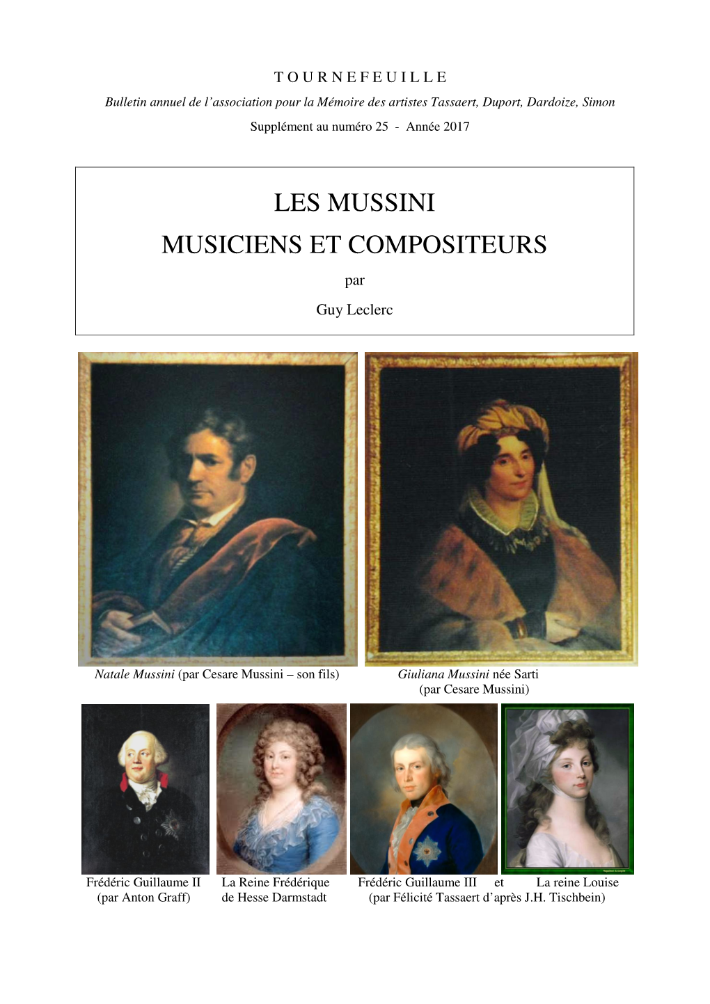 LES MUSSINI MUSICIENS ET COMPOSITEURS Par Guy Leclerc