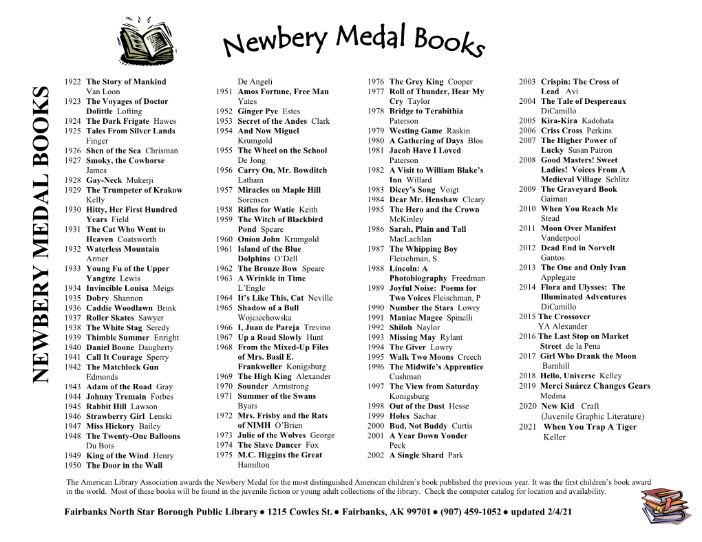 The Newbery Medal Books