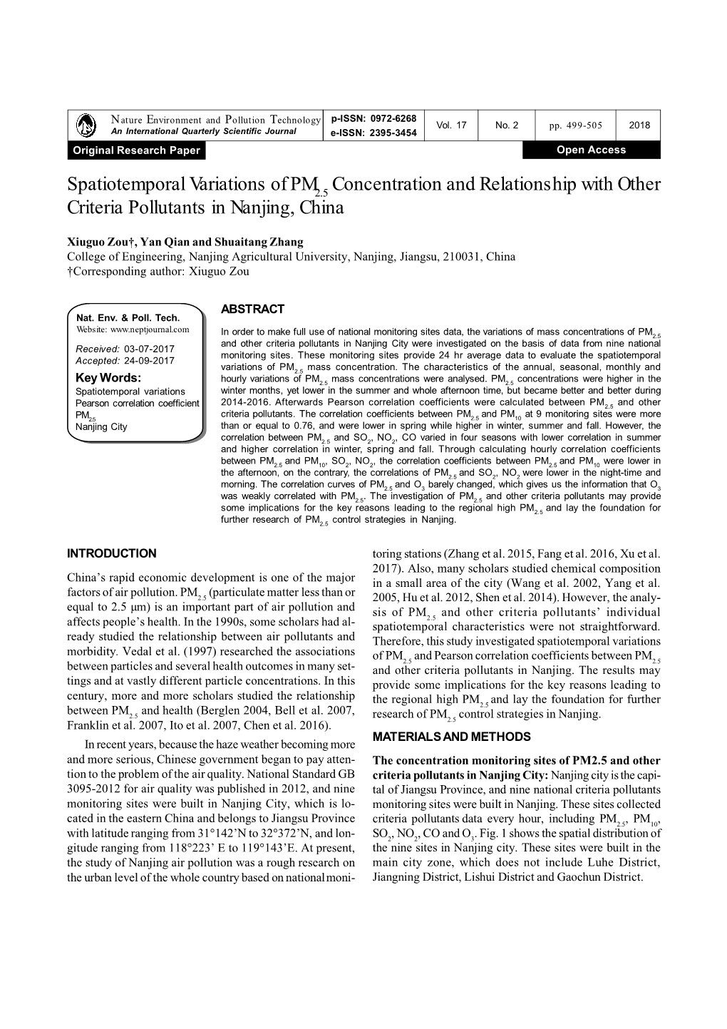 Spatiotemporal Variations of PM Concentration and Relationship