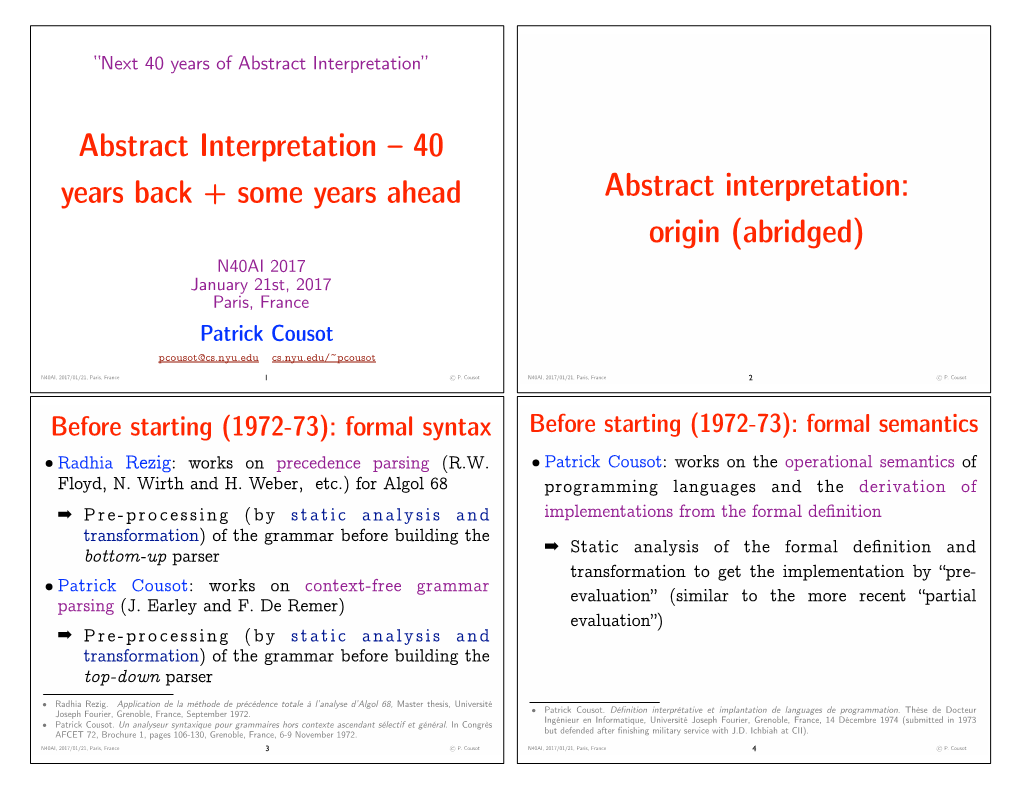 Abstract Interpretation”