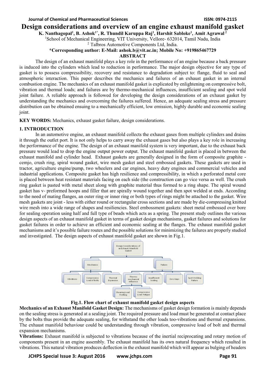 Design Considerations and Overview of an Engine Exhaust Manifold Gasket K