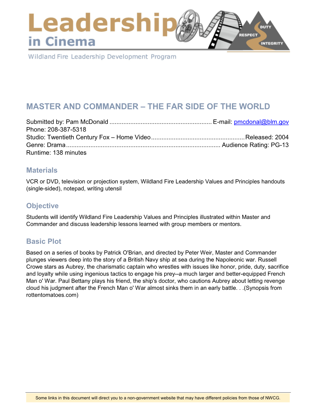 Master and Commander, the Far Side of the World