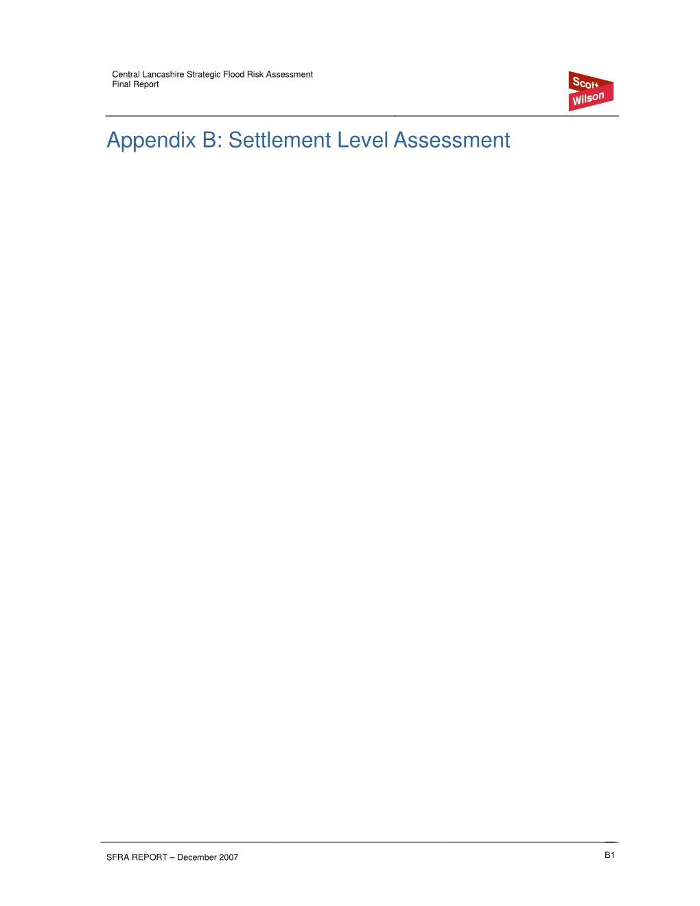 Central Lancashire Flood Risk Assessment