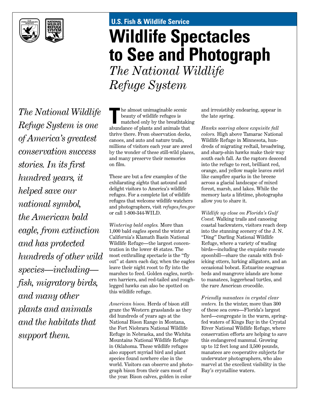 Wildlife Spectacles to See and Photograph the National Wildlife Refuge System