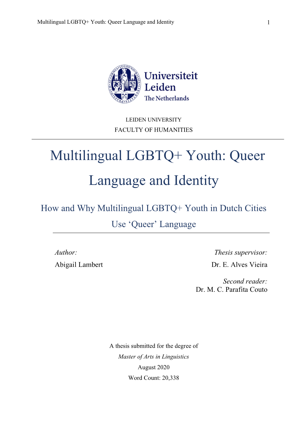 Queer Language and Identity 1