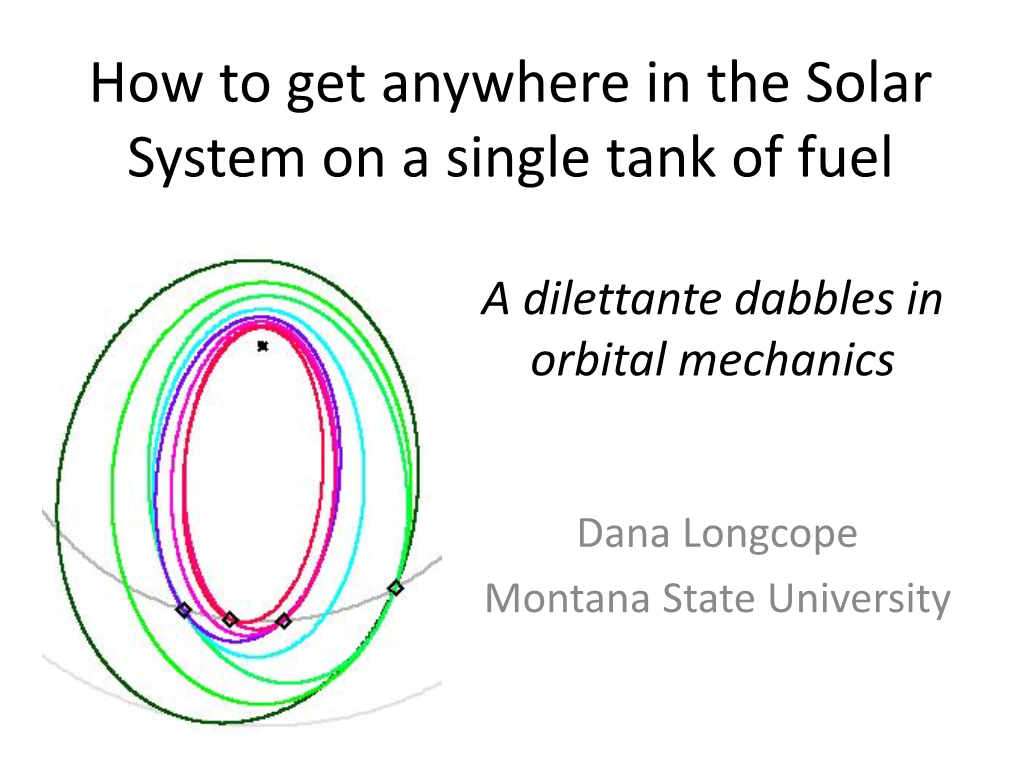 A Dilettante Dabbles in Orbital Mechanics