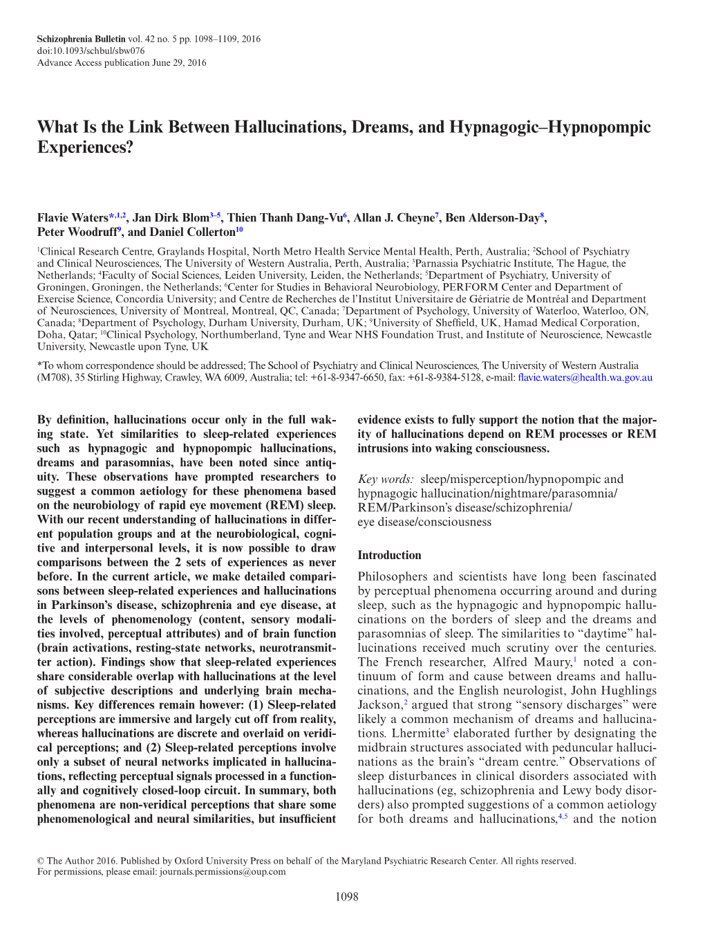 What Is the Link Between Hallucinations, Dreams, and Hypnagogic–Hypnopompic Experiences?