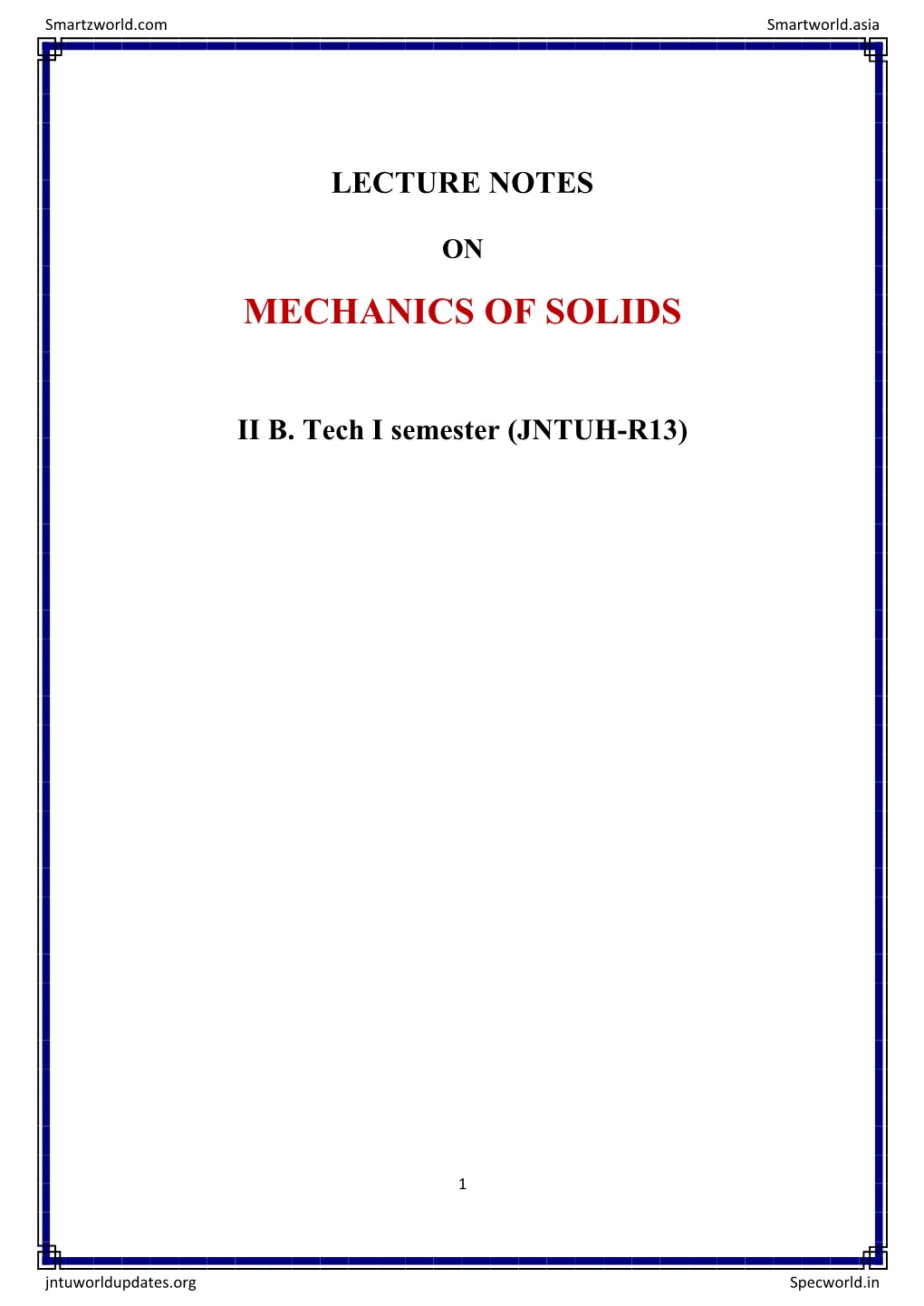 Mechanics of Solids