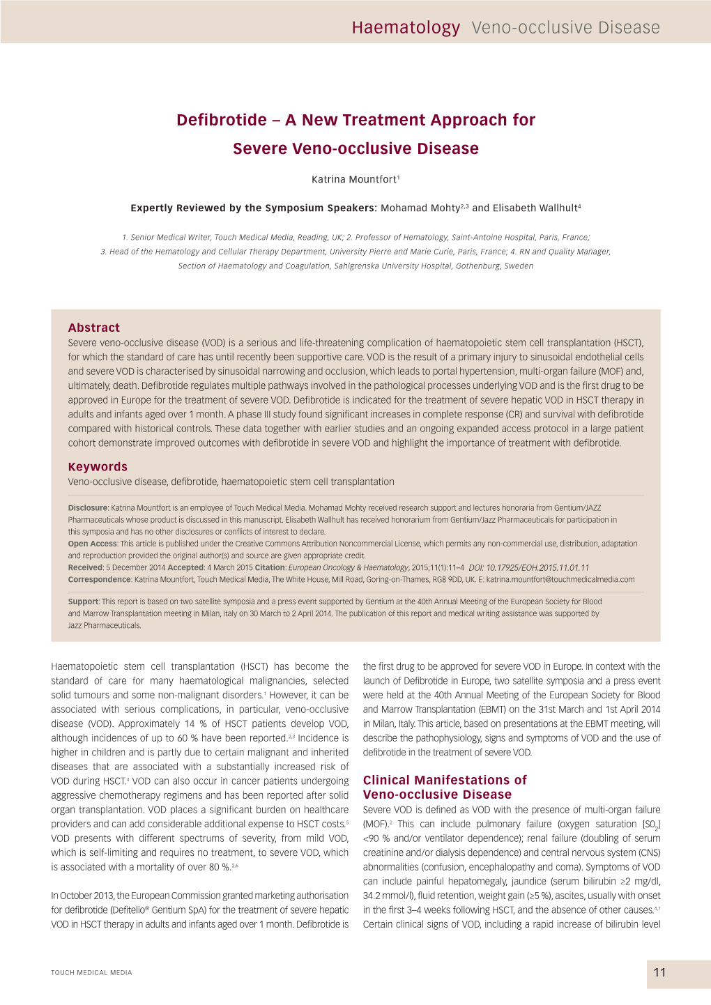 Haematology Veno-Occlusive Disease