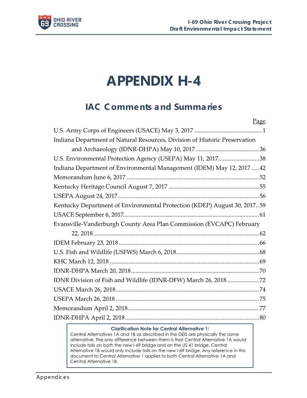 Appendix H-4 – IAC Comments and Summaries
