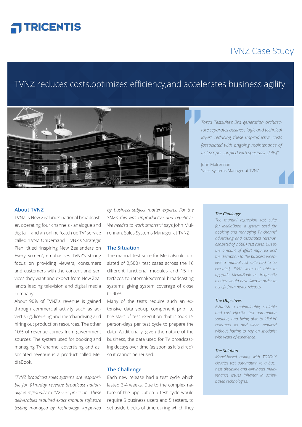 TVNZ Reduces Costs,Optimizes Efficiency,And Accelerates Business Agility