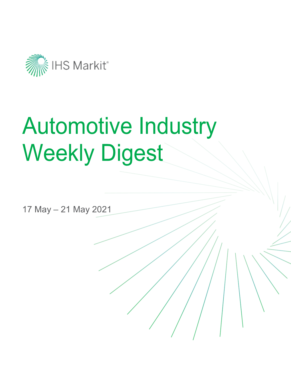 Automotive Industry Weekly Digest