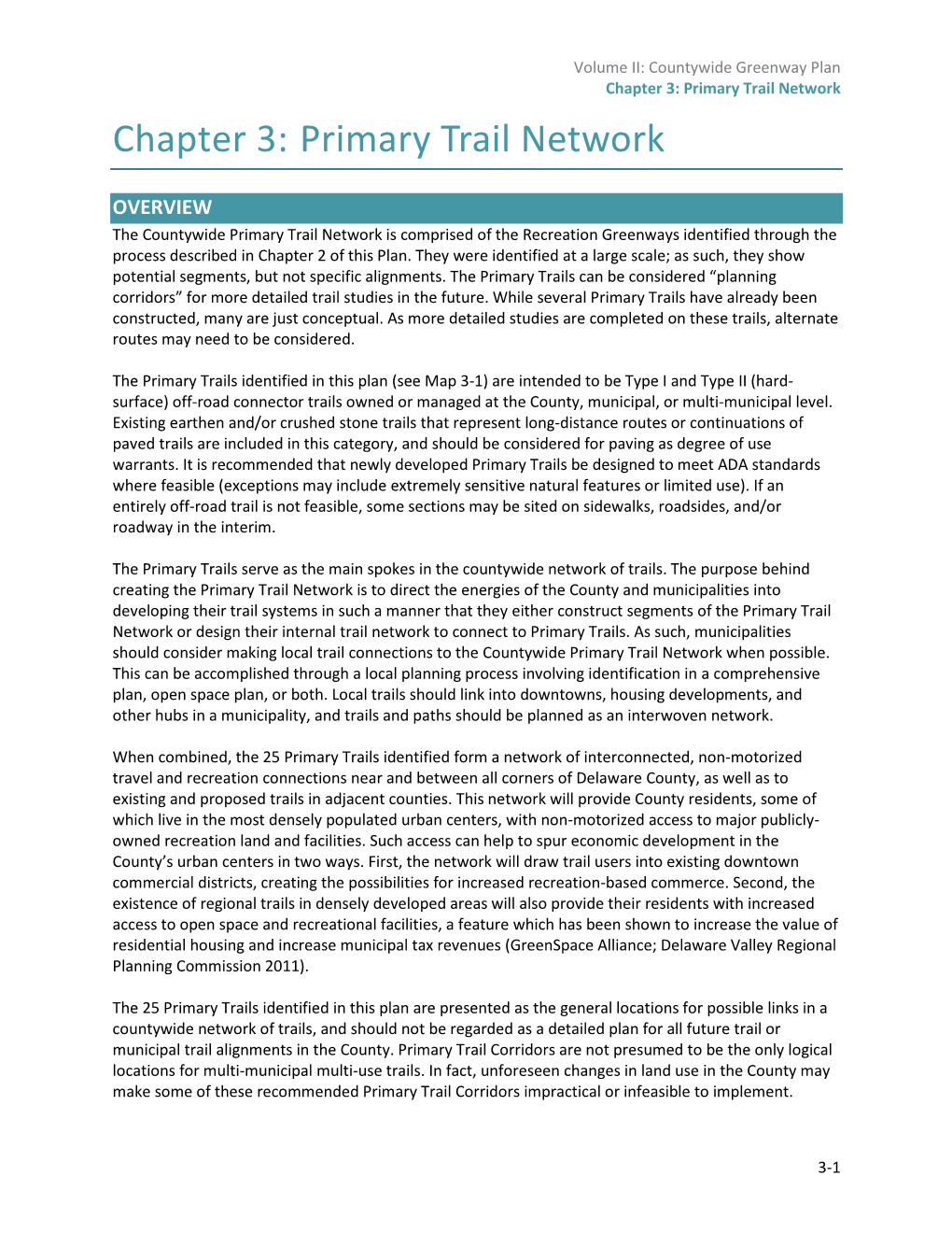 Chapter 3 of the Countywide Greenway Plan