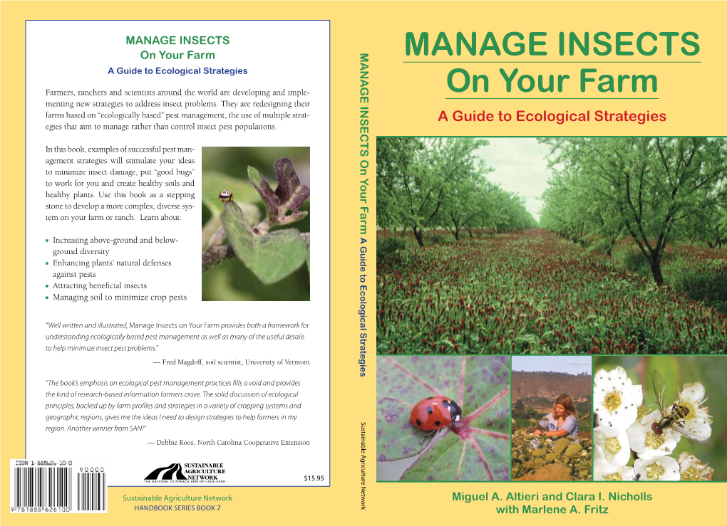 MANAGE INSECTS on Your Farm MANAGE INSECTS on Your Farm MANAGE INSECTS a Guide to Ecological Strategies