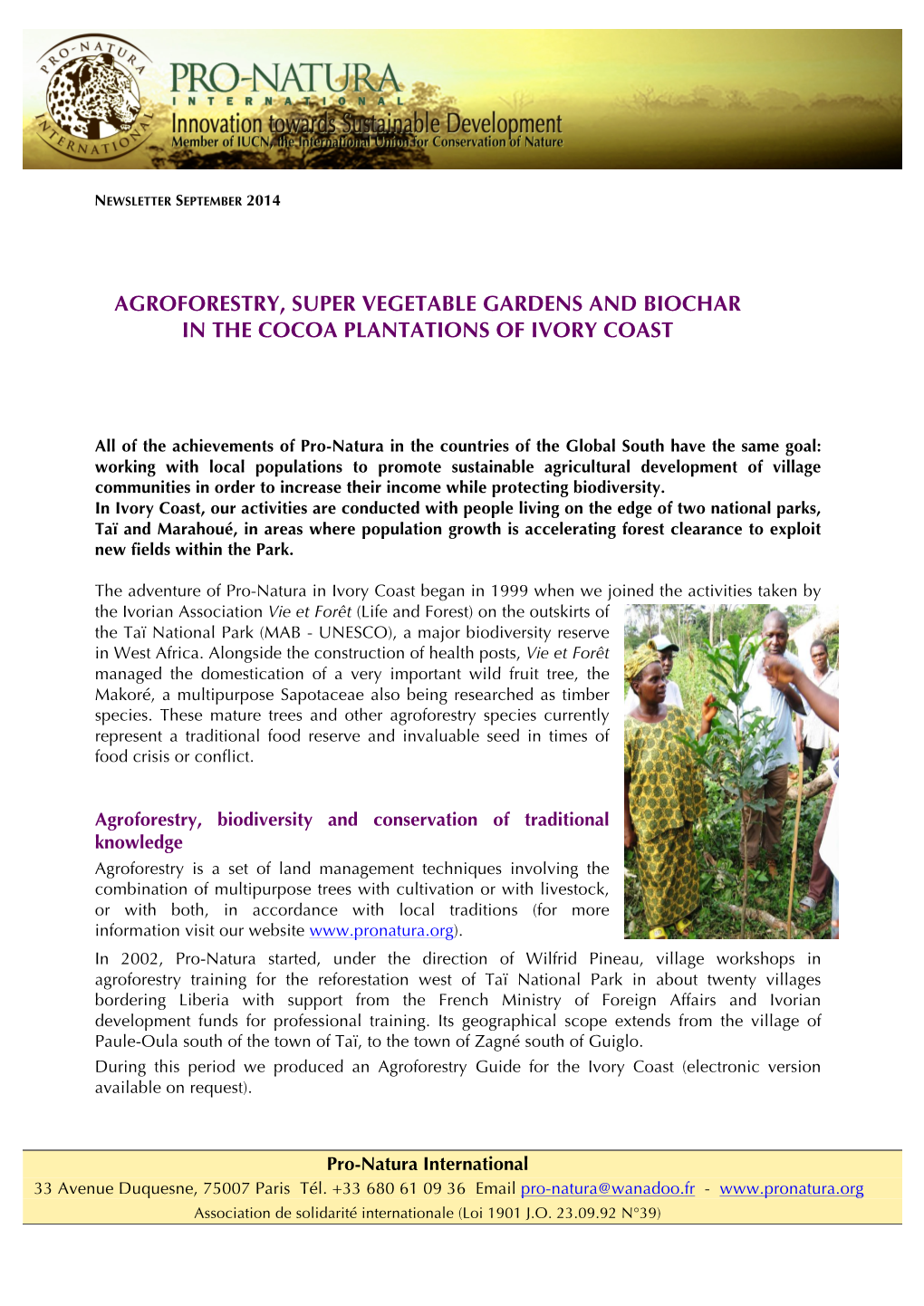 Agroforestry & Biochar 2014