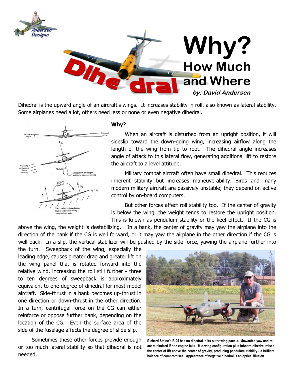 Dihedral Is the Upward Angle of an Aircraft's Wings