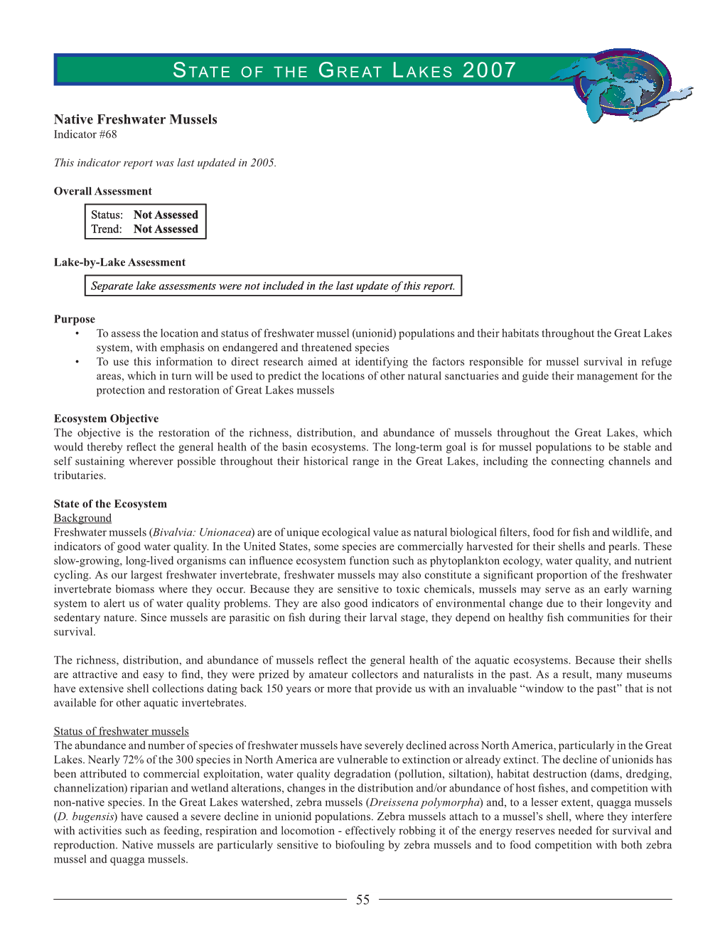 State of the Great Lakes Ecosystem 2007