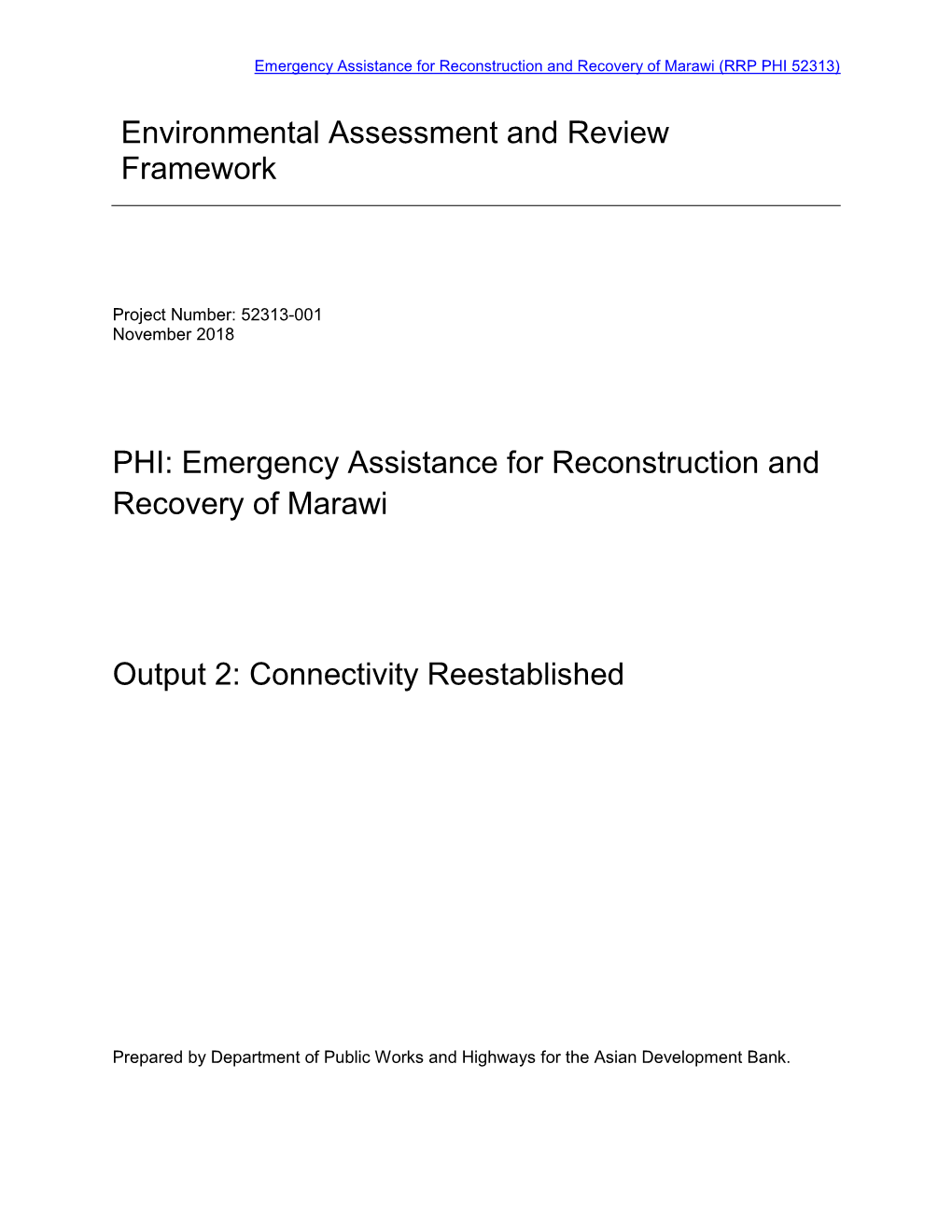 Environmental Assessment and Review Framework