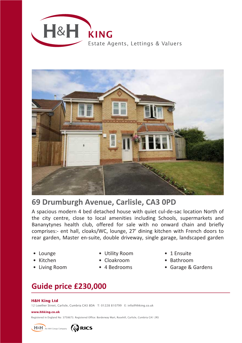 69 Drumburgh Avenue, Carlisle, CA3 0PD Guide Price £230,000