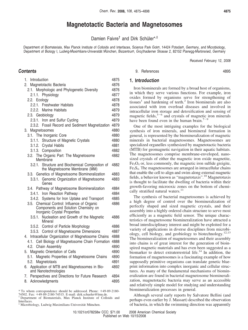 Magnetotactic Bacteria and Magnetosomes