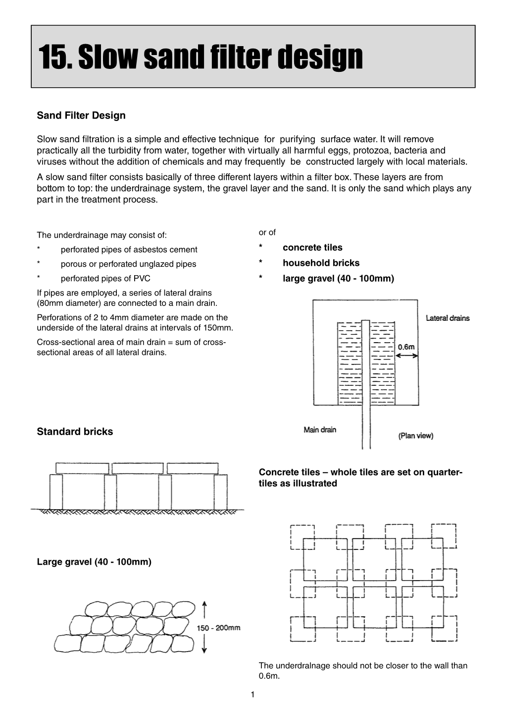 15. Slow Sand Filter Design