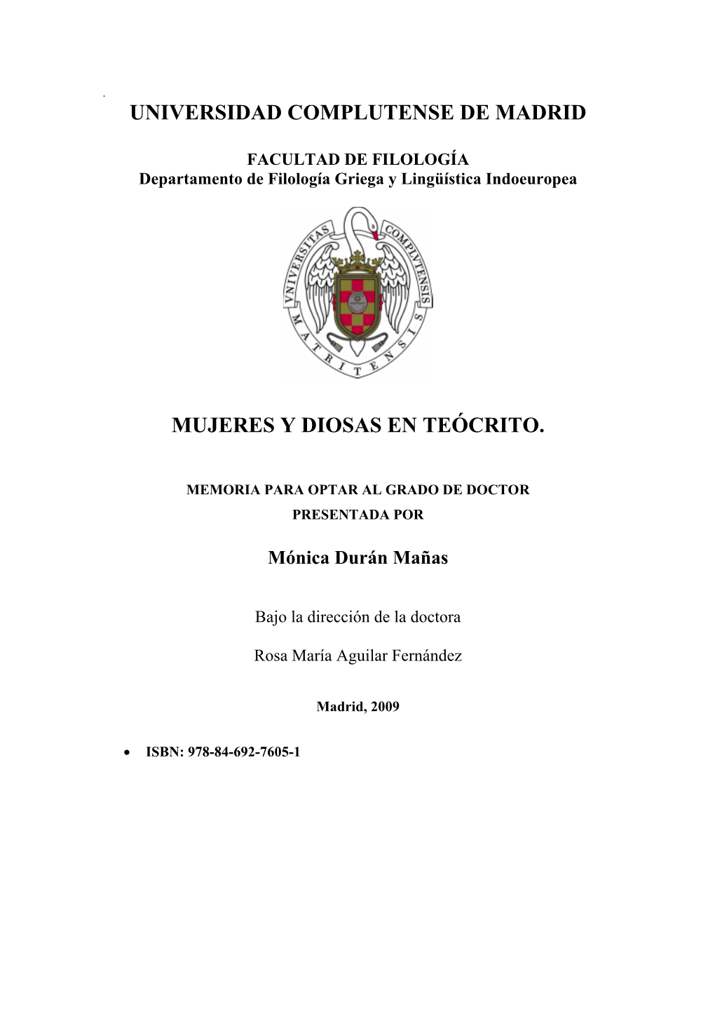 Mujeres Y Diosas En Teócrito