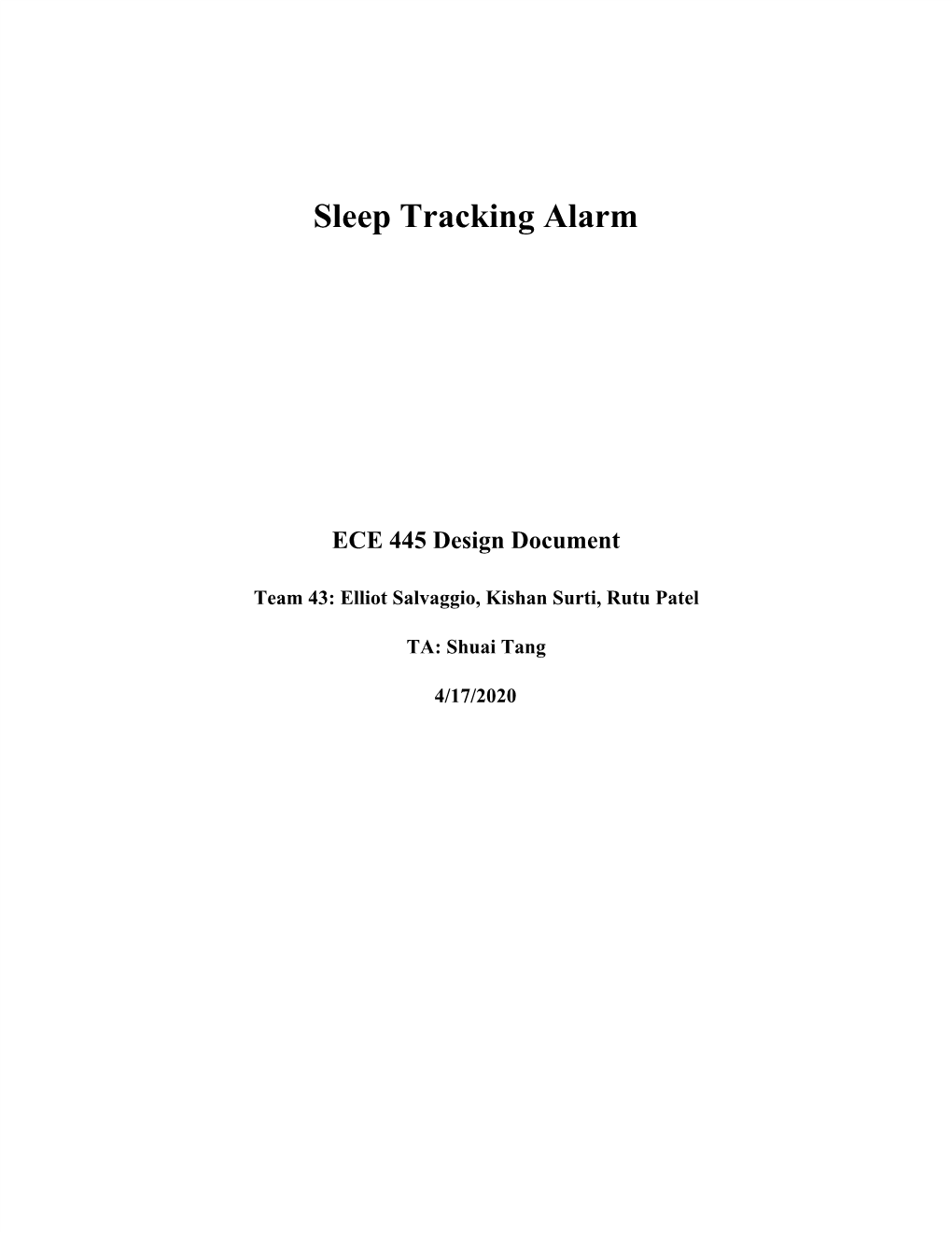 Sleep Tracking Alarm