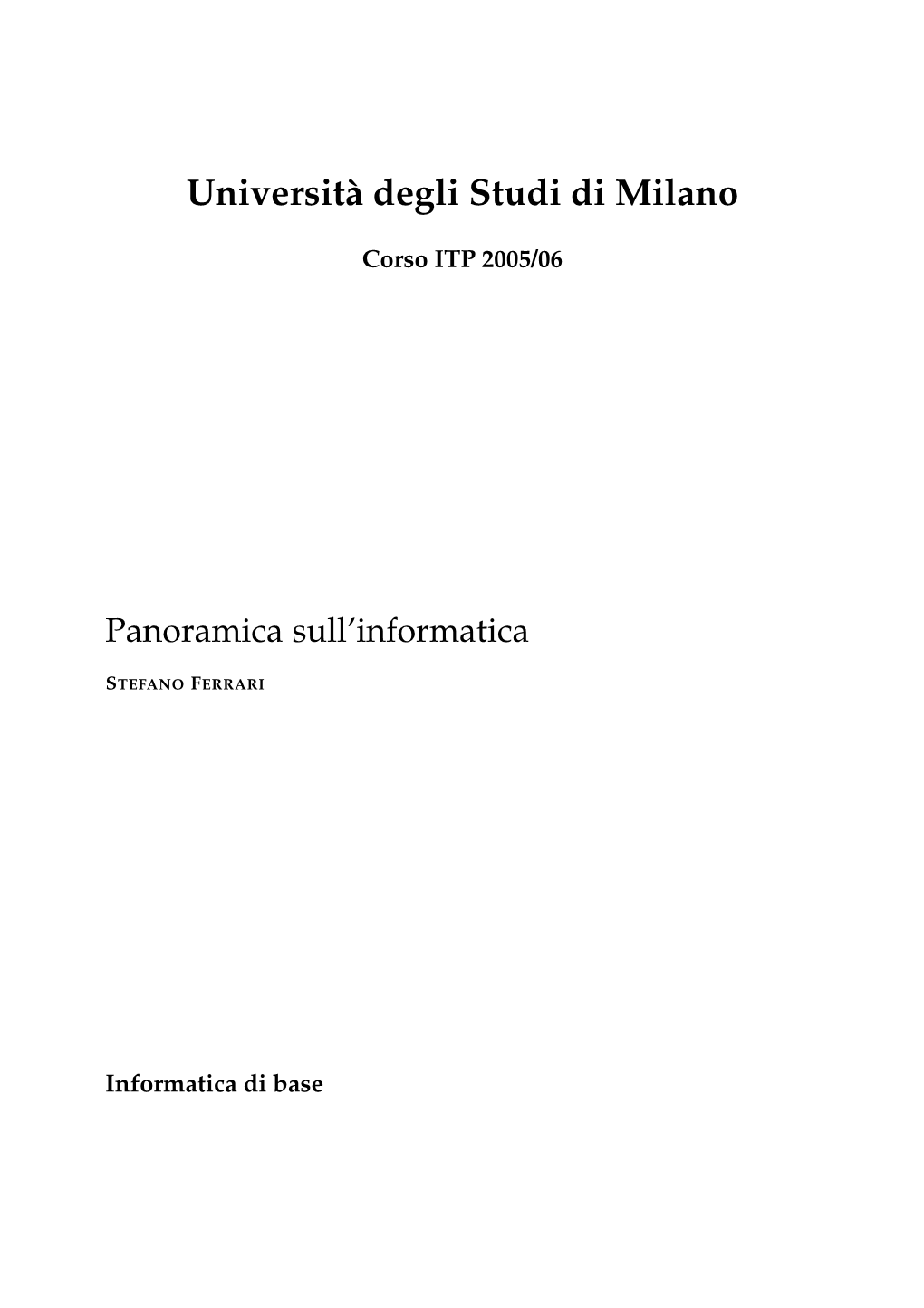 Università Degli Studi Di Milano