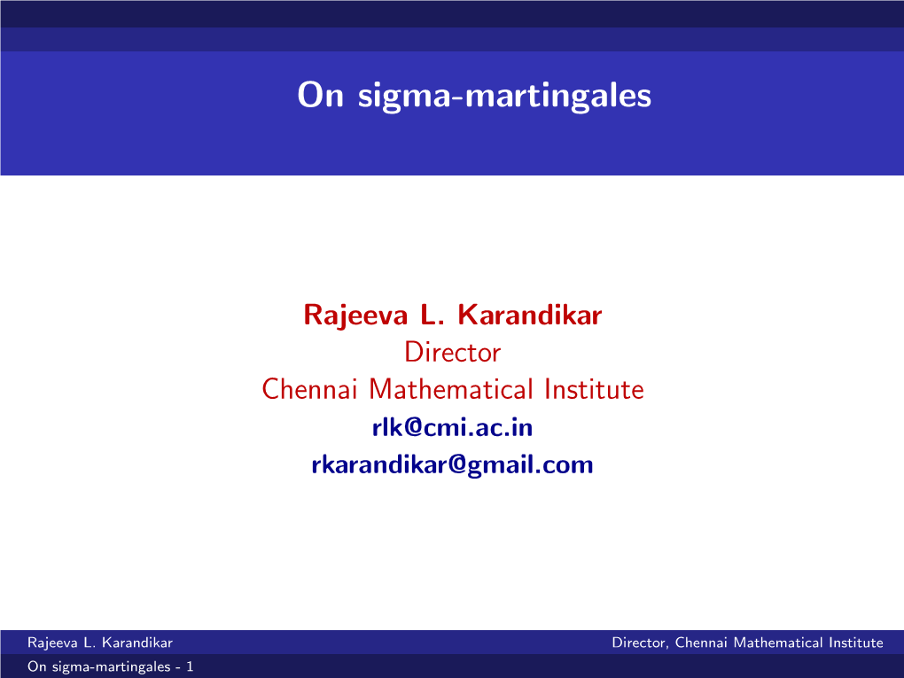 On Sigma-Martingales