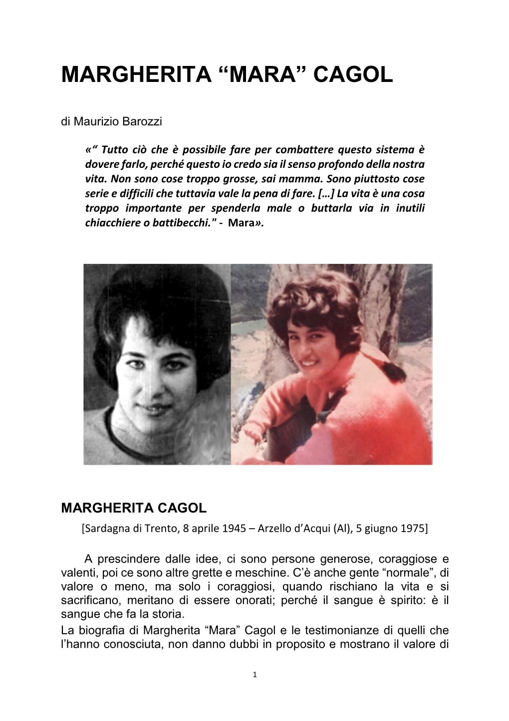 Margherita “Mara” Cagol