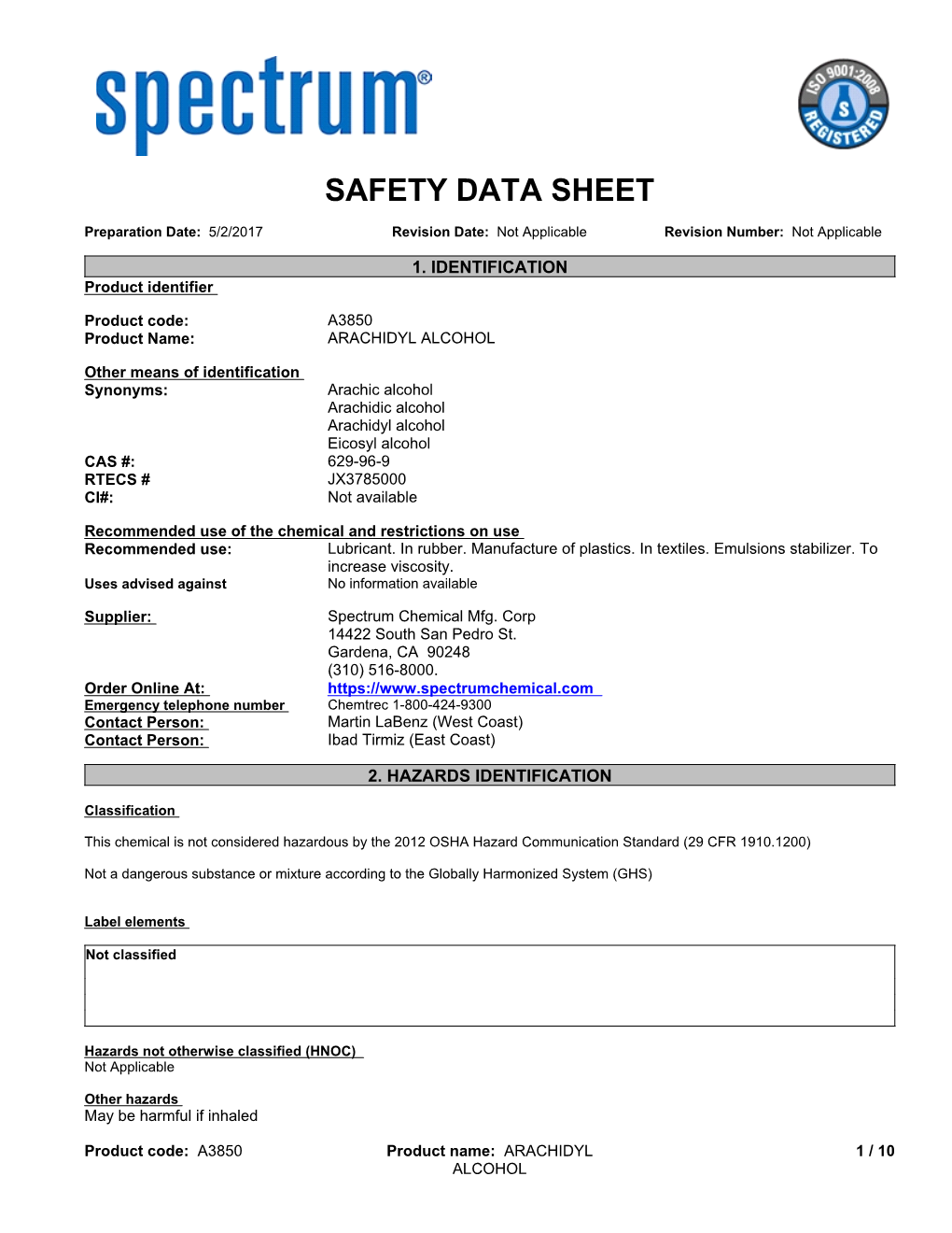 Safety Data Sheet